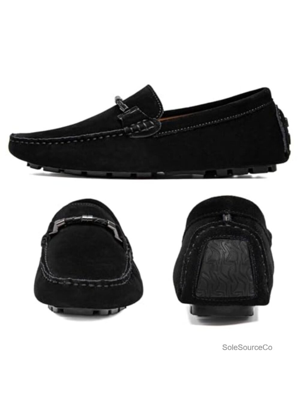 Men's Penny Loafers Suede Calfskin Slip On Driving Shoes Boat Shoes - Picture 4 of 6